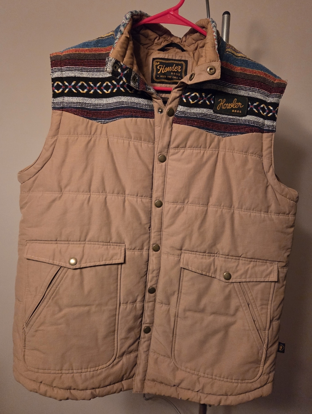Howler Brothers Special Edition Aztec Rounder Vest Tan